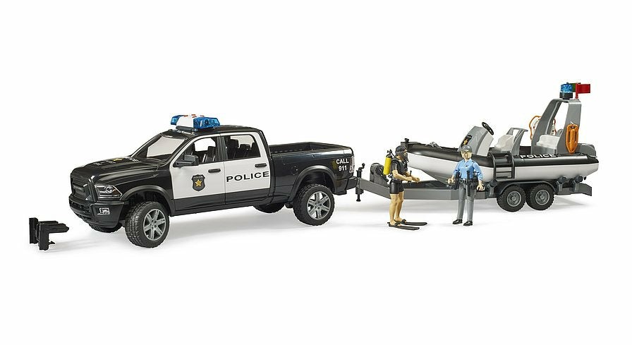 Play Vehicles | 02507 Ram 2500 Police Pickup, L+S Module, Trailer, Boat, 2 Figures Play Vehicles Play Vehicles