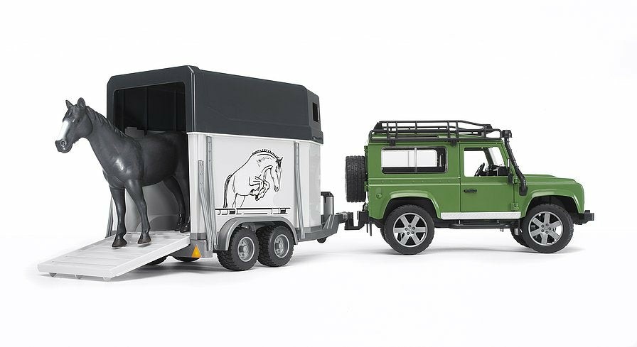 Play Vehicles | 2592 Land Rover Defender Station Wagon With Horse Trailer + 1 Horse Play Vehicles Play Vehicles