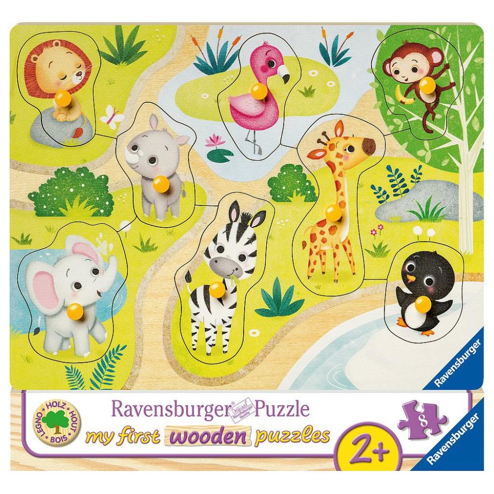 Pre-Nursery Interview Toys | 036875 Wooden 8 Pieces Zoo Animals Pre-Nursery Interview Toys Pre-Nursery Interview Toys